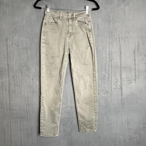 American Eagle Mom Jean Womens 00 SHORT Gray Summer Spring Casual